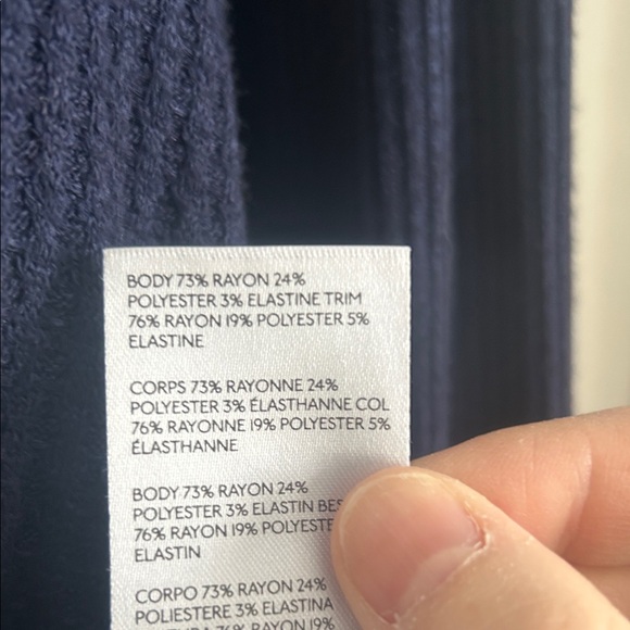 Free People Deep Blue oversized waffle top - Picture 6 of 16